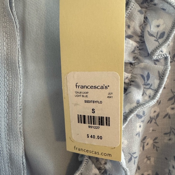 Francesca's Collections Light Blue Ruffle Blouse - Picture 4 of 7